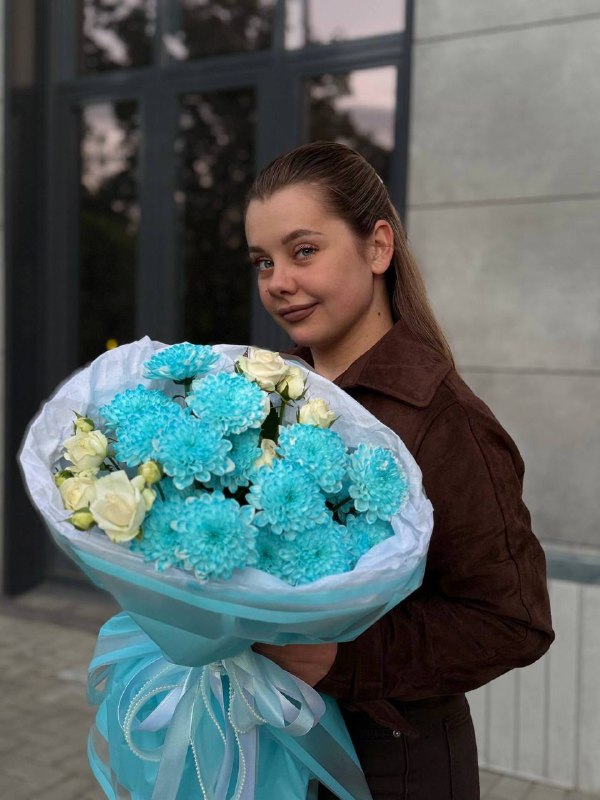 Букет в голубой гамме